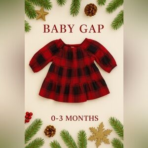 Adorable baby GAP Kids Red and Black Buffalo Plaid dress size 0-3 months